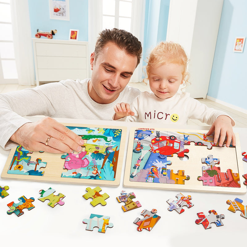 Unique kid puzzles with bright designs - Forest Animal Puzzle - Rompecabezas infantiles únicos con diseños brillantes