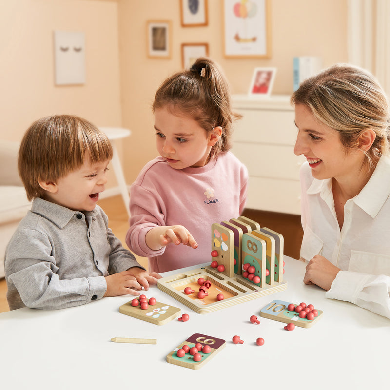 Kid-Friendly Wooden Tracing Boards – Smooth Edges & Durable Craftsmanship - Apple Tree Math Adventure: Counting & Number Tracing Game