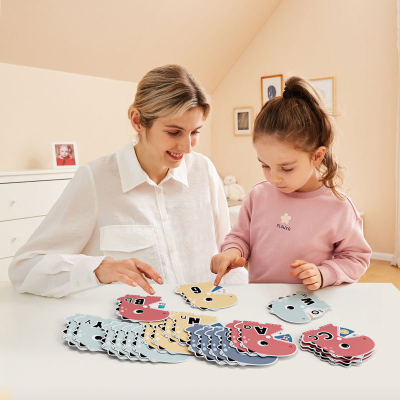 Dinosaur Alphabet Flashcards | Educational Toy for Toddlers 3-5 - Fun & Educational Dino-Themed Cards
