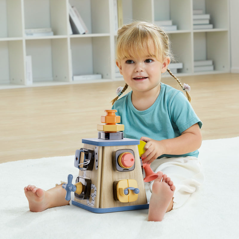 Busy Tower Sensory Toy for Toddlers | Interactive Activity Cube - 