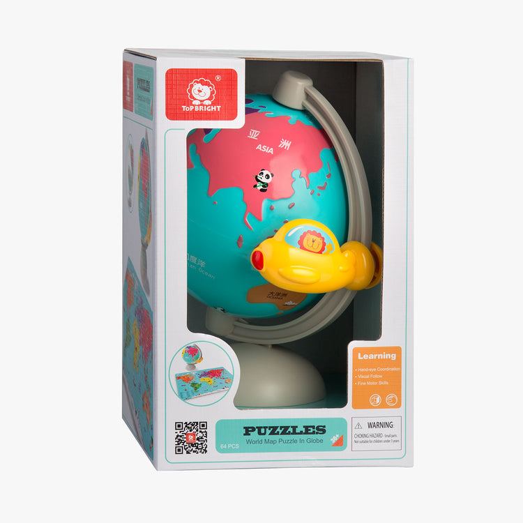 World Map Puzzle In Globe